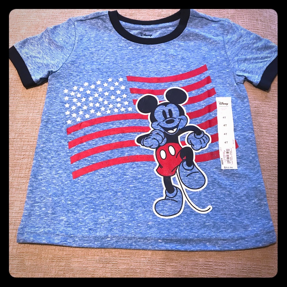 Mickey Mouse American Flag Toddler Shirt